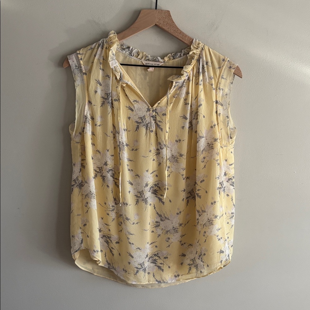 Rebecca Taylor • Yellow Floral Silk Blouse